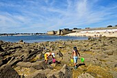 France, Morbihan, Port Louis Citadel modified by Vauban, at Lorient harbour entrance\n