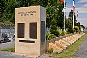 France, Nord, Villeneuve d'Ascq, Ascq cemetery, graves and memorial of the victims of the Ascq massacre that occurred during the night of April 1 to 2, 1944 during which 86 civilians were shot by the Germans\n