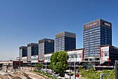 France, Nord, Lille, Euralille district, five towers built above the shopping center\n