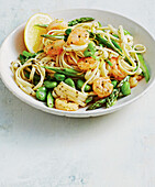 Shrimp pasta with asparagus