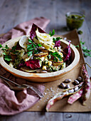 Pear and borlotti bean salad