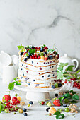 Milchmädchen cake with summer berries