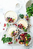 Vanilla panna cotta with summer berries