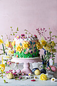 Daffodil buttercream cake for Easter