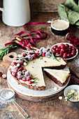 Cranberry white chocolate gingerbread pie