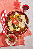 'Spoja Lorda' ravioli in a spicy tomato stock