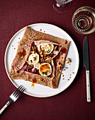 French galette with beetroot and goat's cheese