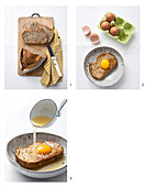 Brot mit Ei für Zuppa Pavese