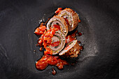 Beef roulade with tomato sauce