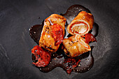 Pork roulade with chorizo