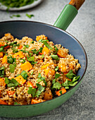 Ayurvedic quinoa and pumpkin in pan
