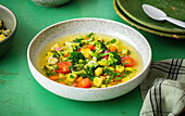 Ayurvedic summer vegetable soup with trikatu