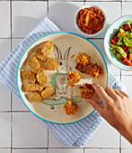 Cauliflower wings with sesame potatoes