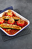 Stuffed vegetables with lupins