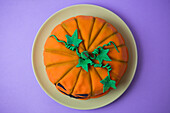 Orange Halloween pumpkin cake