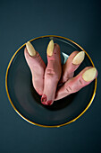 Halloween fingers made from sugar and butter