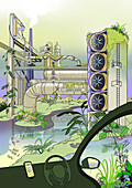 Green technology, conceptual illustration