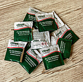Sachets of alcohol wipes
