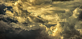 Cumulonimbus storm clouds at sunset