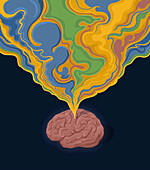 Brain stream, conceptual illustration