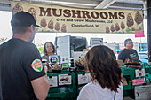 Mushroom stall at farmer's market