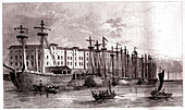 East India Dock Company, London, 19th century illustration