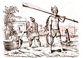 Indian fishermen, 19th century illustration
