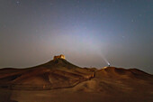 Starry night over Yang Pass ruin, Gansu, China