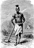 New Caladonian man, 19th century illustration