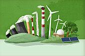 Energy transition, conceptual illustration