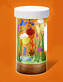 Nature prescription, conceptual illustration