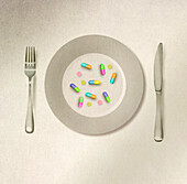 Nutritional supplements, conceptual illustration