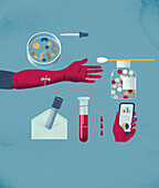 Medical tests, conceptual illustration