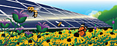 Solar farm, conceptual illustration