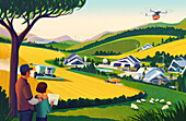 Future farm, conceptual illustration