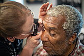 Man having an eye test