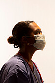 Healthcare professional wearing face mask