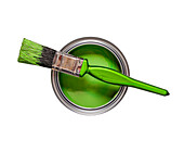 Greenwashing, conceptual composite image