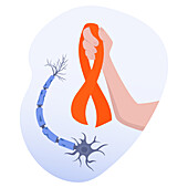 Multiple sclerosis awareness, conceptual illustration