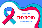 Thyroid disorder awareness, conceptual illustration