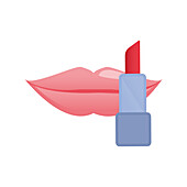 Red lipstick, illustration