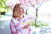 Woman with fan