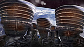Saturn V rocket engines, illustration