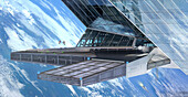 Space station landing deck, illustration