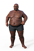 Overweight man, illustration