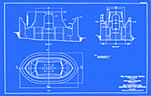 Golden Gate Bridge plans, illustration