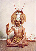 Samoan Chief in full ceremonial costume
