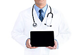 Doctor holding tablet computer