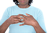 Woman with a painful finger