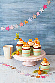 Chai cupcakes with physalis